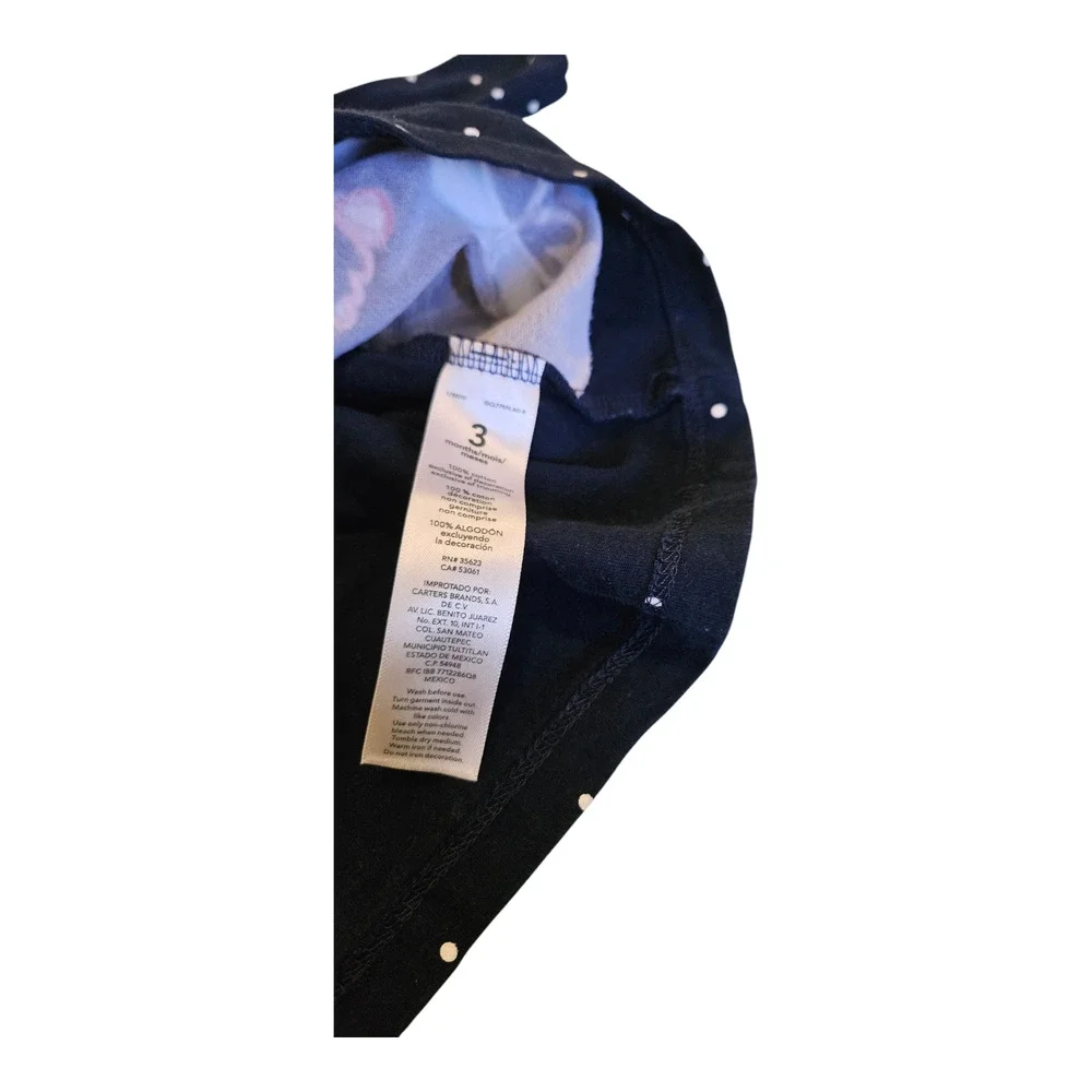 Carter's Kids Size 3M Blue Polka Dot Long Sleeve Snap Closure Shirt